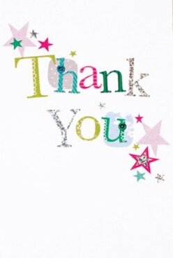 This thank you card shines with a sense of delight and creativity that's reminiscent of sunny mornings along Hillingdon's High Street. The phrase 'Thank You' arches across the front, each letter stitched with individuality-lively splashes of green, hot pink, and deep teal, accentuated by swirling patterns and nuanced details. Sprays of stars in magenta, teal, and touches of gold scatter along the corners, mimicking the festive energy seen at Colham Green's weekend fairs. There's a certain textural richness: hints of silver glitter glisten from some letters, echoing the sparkle of sunlight after a summer rainfall over Barra Hall Park. The card's design carries a tangible quality, inviting the recipient to run their fingers along the tactile print-the slightly raised patterns offering a hint of handcrafted luxury, as if arrived directly from a Hillingdon artisan's studio. Against the flawless white background, each letter and accent pops with joyful clarity, evoking the freshness of newly delivered blooms. The concept is easy to picture: paired with a brilliant arrangement of seasonal flowers, this card becomes a sincere gesture of thanks for neighbours, teachers, or friends across Hillingdon. It radiates the thoughtful care of a skilled local florist-creating joy, sharing gratitude, and always finding ways to delight those who matter most.