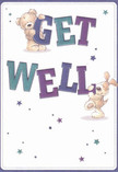 Bubbling with youthful joy, this get well card encapsulates the spirit of Hillingdon's close-knit community-a friendly teddy bear and an eager puppy, both drawn with expressive warmth, interact with the bold, colourful 'Get Well' letters. The indigo and teal hues of the text shine brightly against a clean white background, the colours inspired by wildflowers found along Hayes Canal's edge. Whimsical, softly twinkling stars in blue and purple drift across the design, filling it with subtle magic and the promise of healing. There's a palpable softness in their fur, inviting comfort much like the embrace of a loved one and reminiscent of freshly delivered blooms from Florist Hillingdon. This artful card not only shares a message of encouragement but also delivers a moment of light-hearted reassurance to anyone recovering in the Hillingdon area-a sincere gesture of kindness and connection.